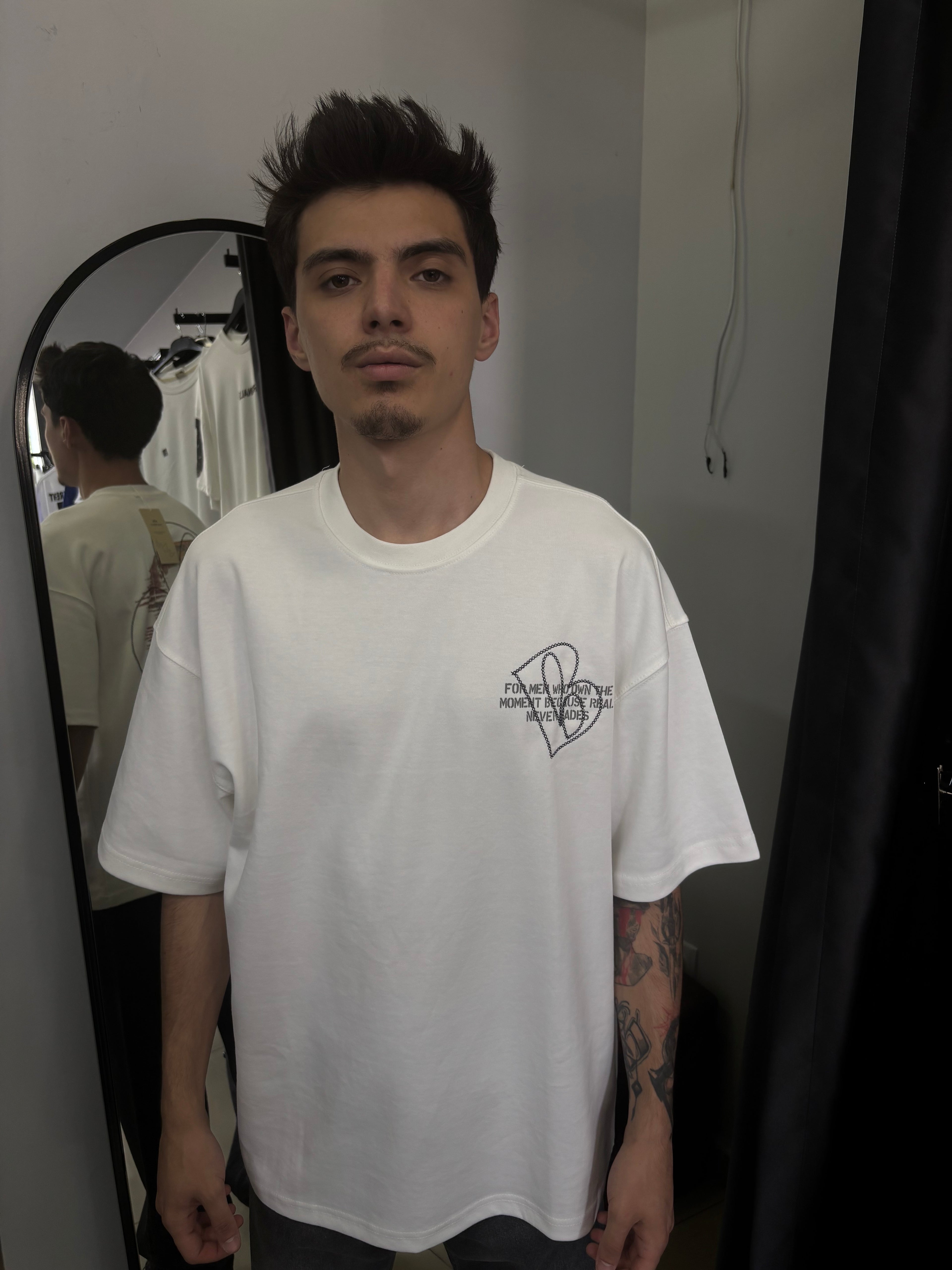B Nakışlı Oversize Tshirt