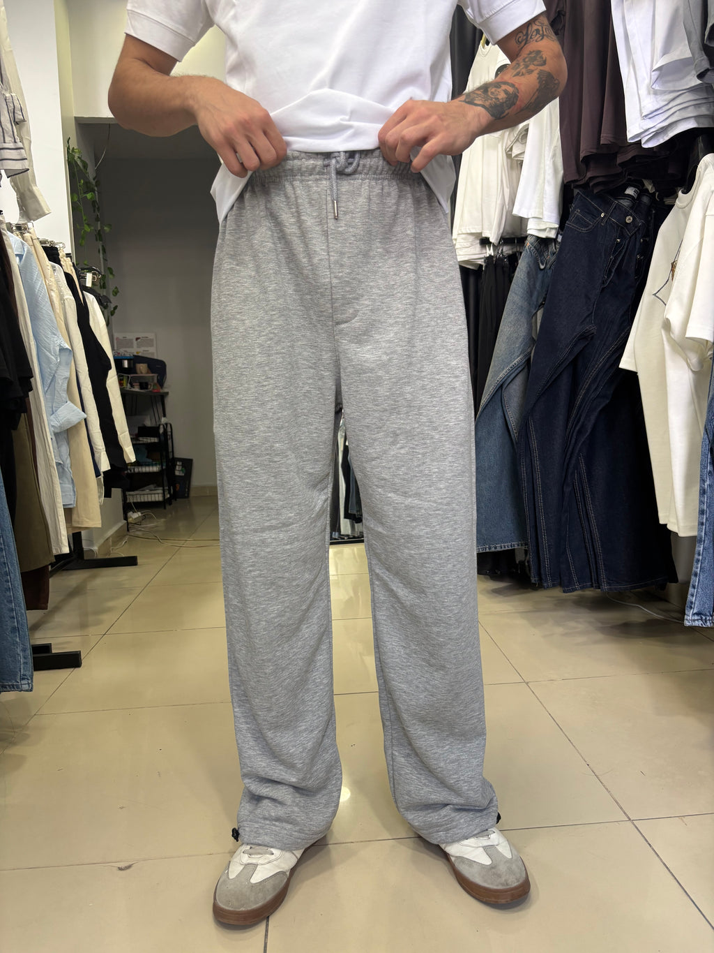 Gri Baggy Eşofman Altı(Stoperli)