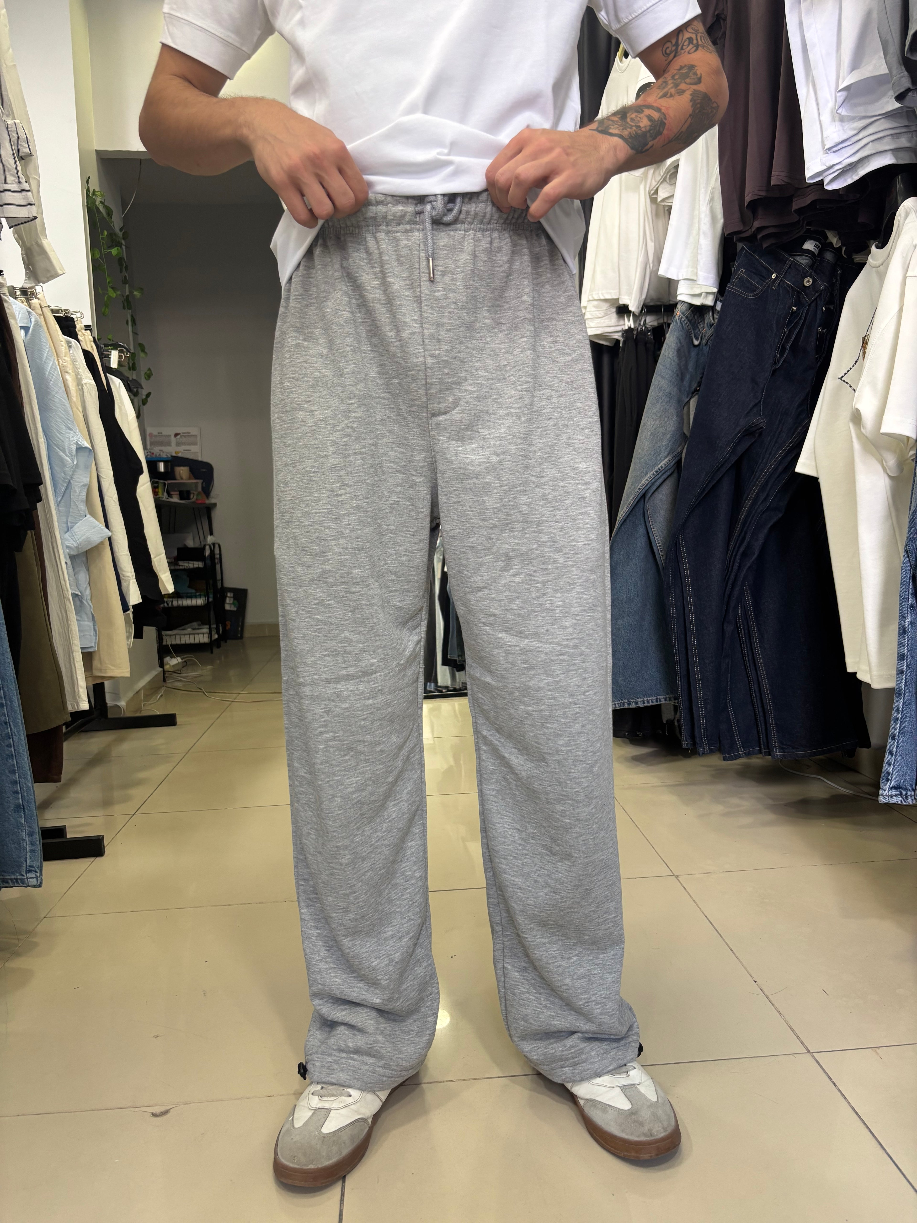 Gri Baggy Eşofman Altı(Stoperli)